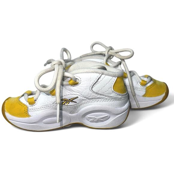 Reebok Question Mid Top Yellow Toe Leather Allen Iverson Toddler 9 - Picture 2 of 7